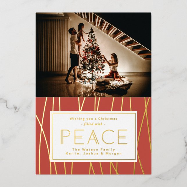 Carte de vacances de Noël Deco Peace Foil (Recto)