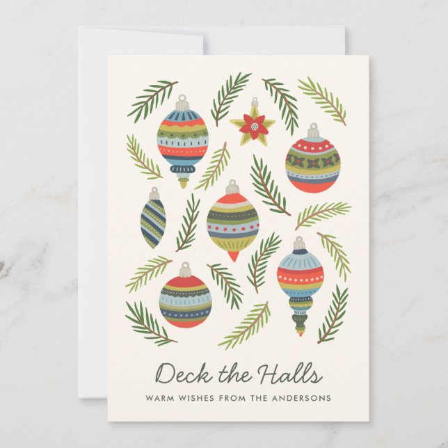 Carte de vacances de Noël Décorez le Hall avec des (Devant)