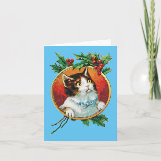 Carte de vacances de Noël du chat