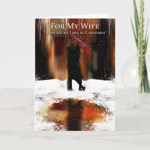 Carte De Vacances De Noël Élégante Avec Couple