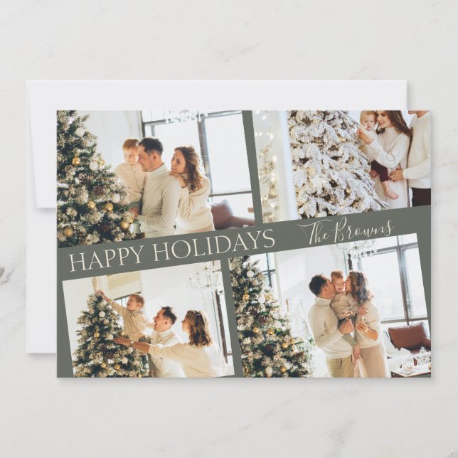 Carte de vacances de Noël élégante et moderne (Devant)