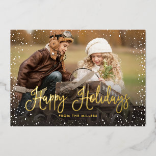 Carte de vacances de Noël en papier métallisé Joye