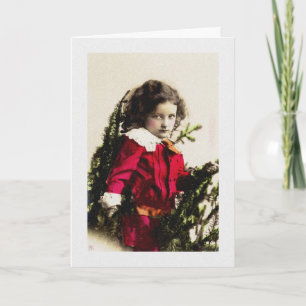 Carte de vacances de Noël Enfant mignon Elfe Boude