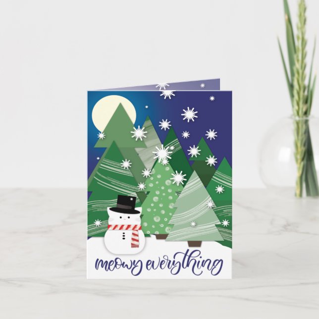 Carte de vacances de Noël Meowy Everything Chat Bo (Devant)