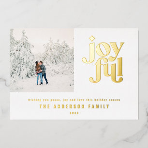 Carte de vacances de Noël minime moderne Foil