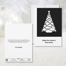 Carte de vacances de Noël noir et blanc