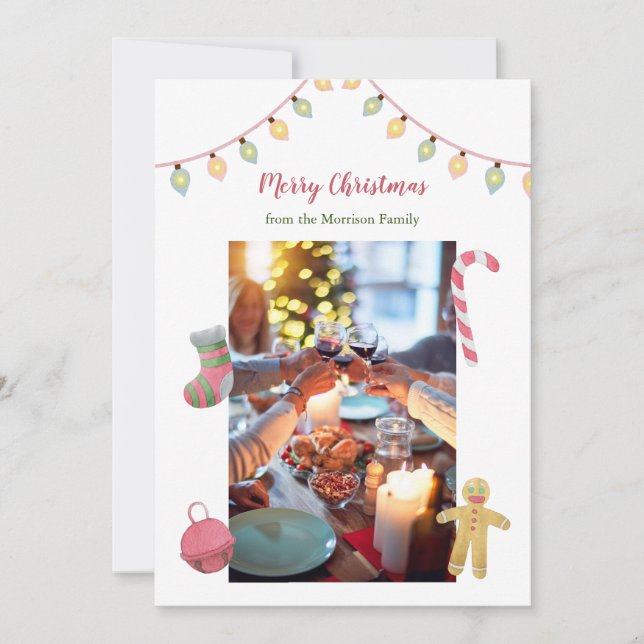 Carte de vacances de Noël, photo de Noël (Devant)