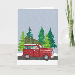 Carte de vacances de Noël pour voyage sous le sapi