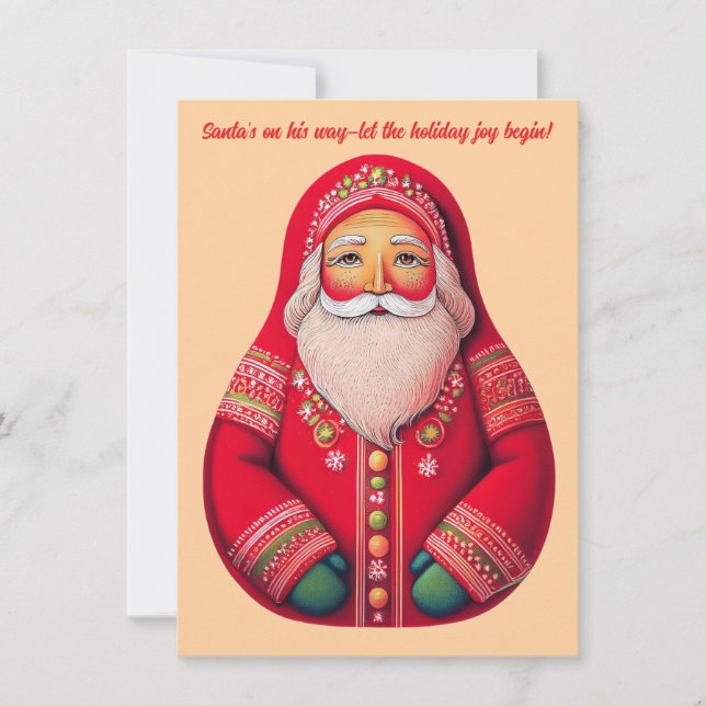 Carte de vacances de Noël représentant le Père Noë (Devant)