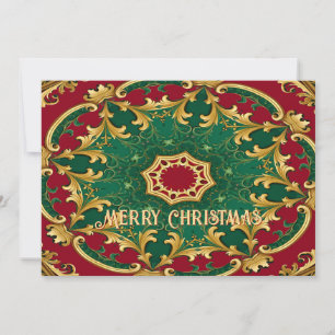 Carte de vacances de Noël rouge vert