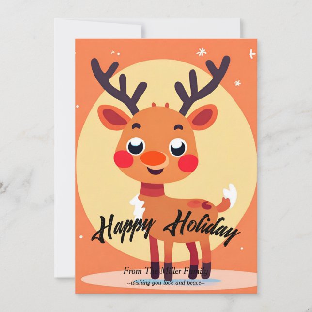 Carte de vacances de Noël Rudolph (Devant)