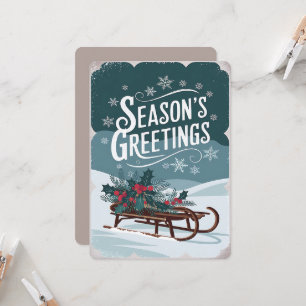 Carte de vacances de Noël Sleigh