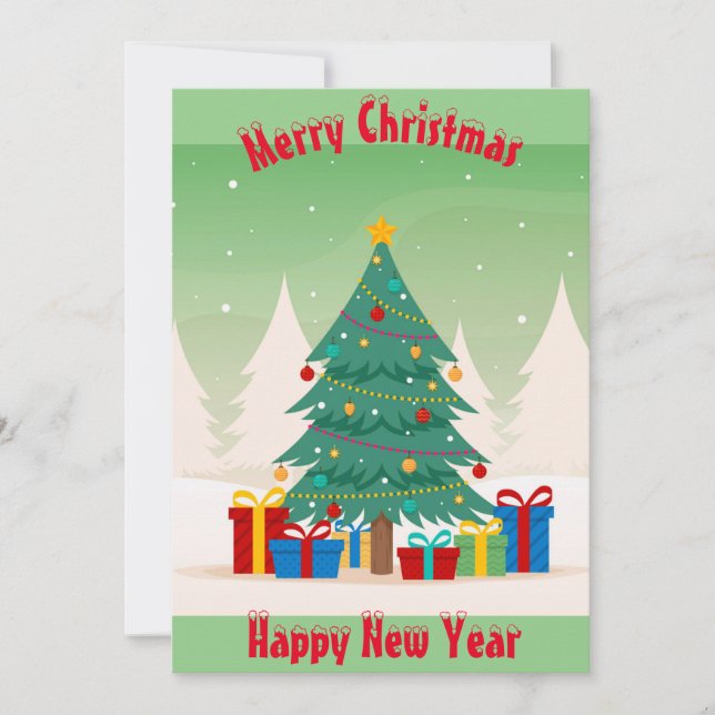 Carte de vacances de Noël Tree Flat (Devant)