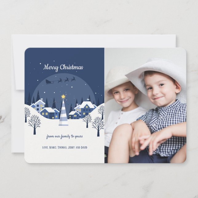 Carte de vacances de Noël Village (Devant)