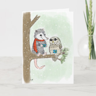 Carte de vacances de Noël Woodland Friends