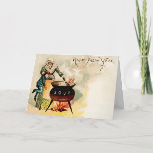 Carte de vacances de Nouvel An Soupe pour enfants 