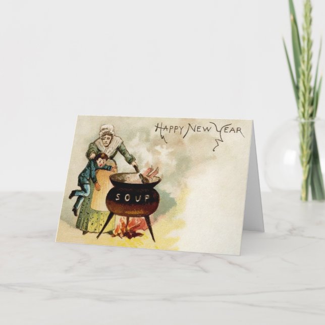 Carte de vacances de Nouvel An Soupe pour enfants  (Devant)