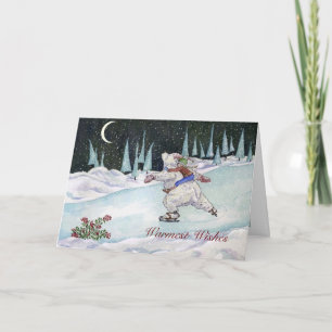 Carte de vacances de patin d'hiver