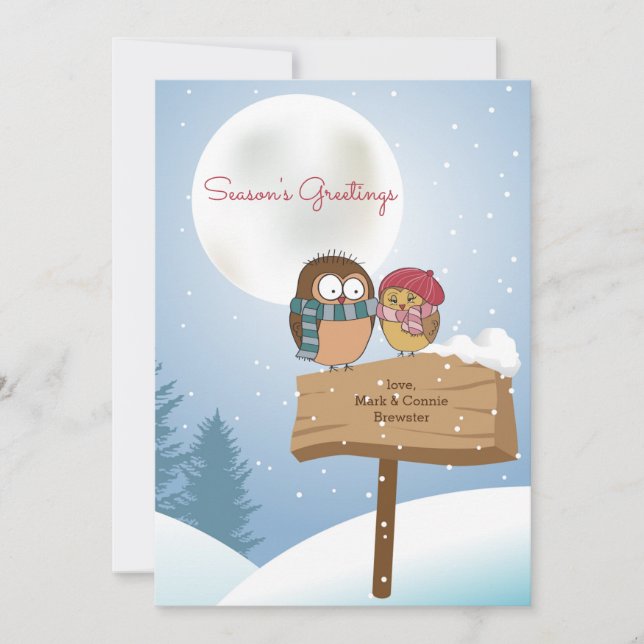 Carte de vacances de perruches d'hiver (Devant)