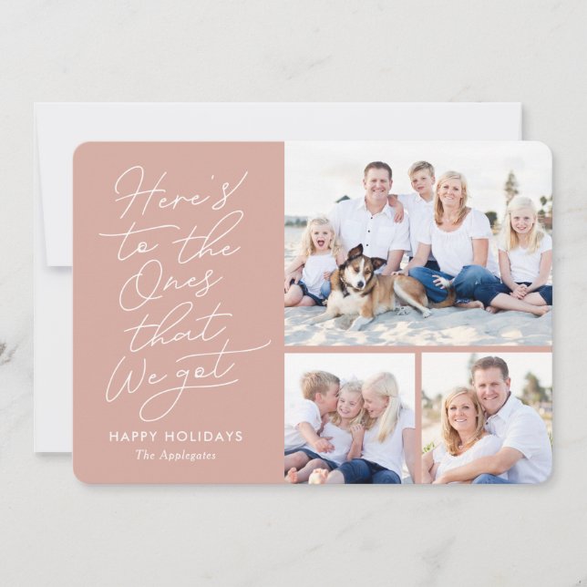 Carte de vacances de photo de couleur modifiable E (Devant)