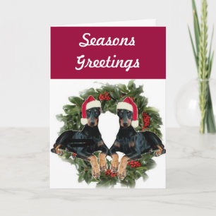 Carte de vacances de Pinscher de dobermann