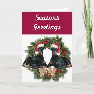 Carte de vacances de Pinscher de dobermann