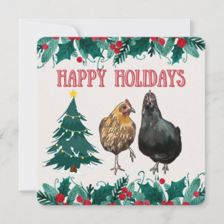 Carte de vacances de poulet mignon