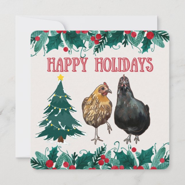 Carte de vacances de poulet mignon (Devant)