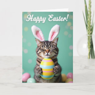 Carte de vacances de printemps avec un chat mignon