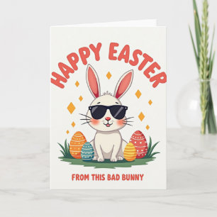 Carte de vacances de printemps Cool Rabbit