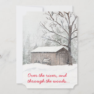 carte de vacances de scène de neige à l'aquarelle