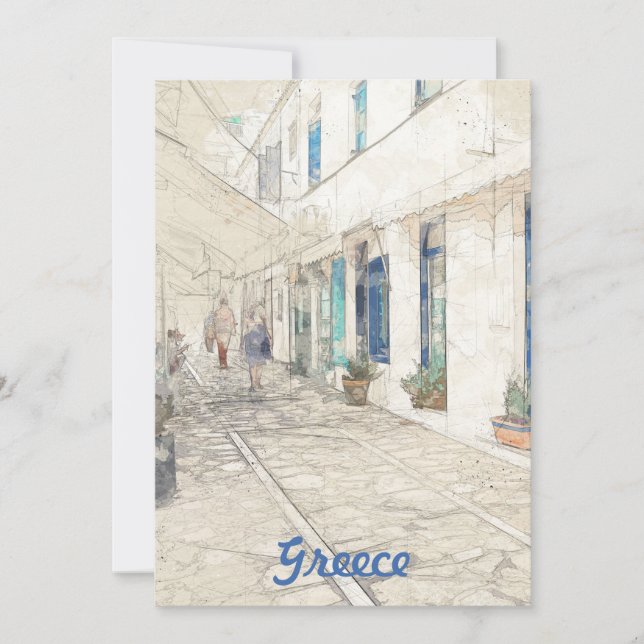 Carte de vacances de Spetses Grèce – Traditionnel  (Devant)