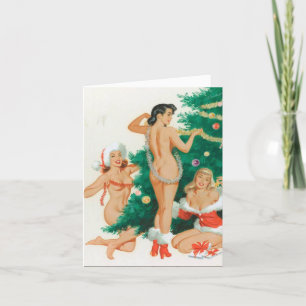 Carte de vacances de style rétro "Trimming the Tre