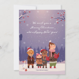 Carte de vacances des chanteurs de Noël