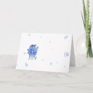 Carte de vacances dessin animé flocon de neige Blu