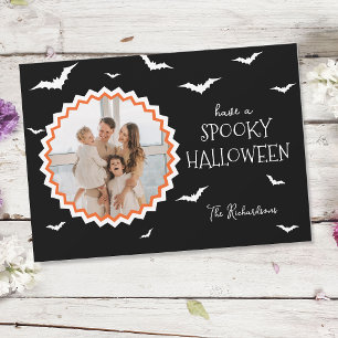 Carte de vacances d'Halloween à cadre noir unique 