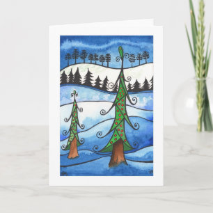 Carte de vacances d'hiver, "hiver lunatique "