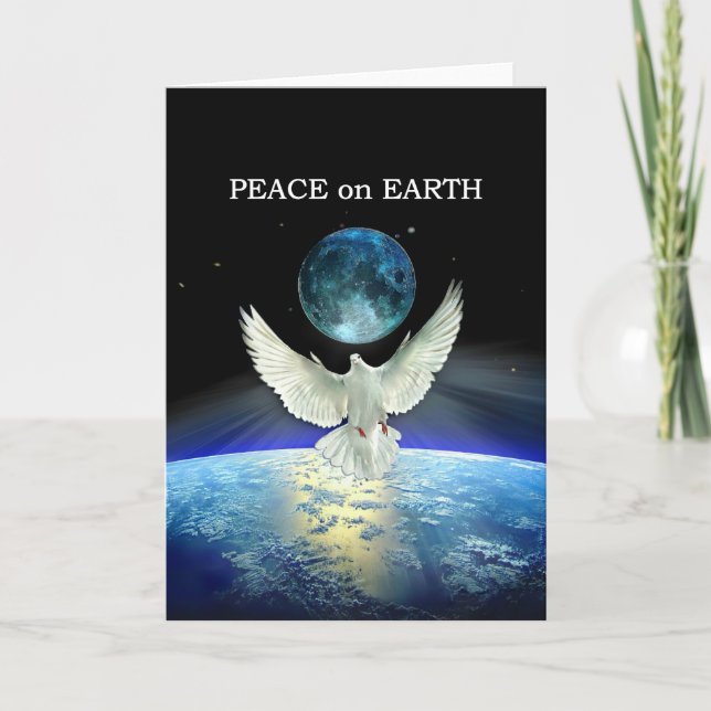 Carte de vacances Dove for Peace over Planet Earth (Devant)