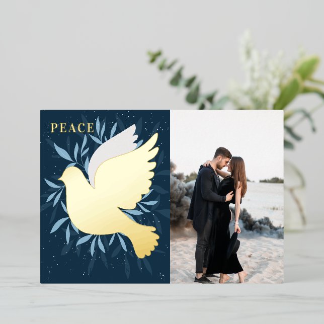 Carte de vacances Dove of Peace Christmas Foil (Debout devant)