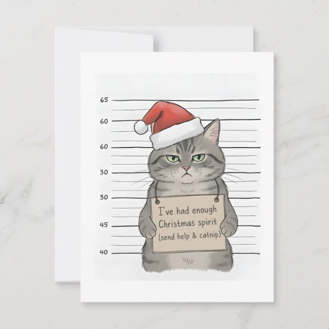 Carte de vacances drôle de chat Assez d'esprit de  (Devant)