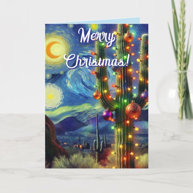 Carte de vacances du désert de Noël Saguaro Cactus (Devant)