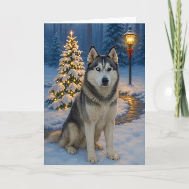 Carte de vacances du Husky sibérien (Devant)