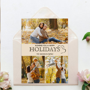 Carte de vacances Elegant 3 Photo Collage