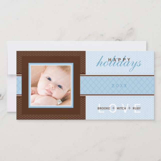 CARTE DE VACANCES ÉLÉGANTE :: douceur 1 (Devant)