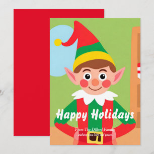 Carte de vacances Elf Christmas Flat