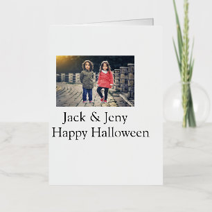 Carte De Vacances En Aluminium ajouter nom photo texte Halloween enfants fille ga