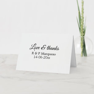 Carte De Vacances En Aluminium Amour & merci ajoutez nom du couple mariage ajoute