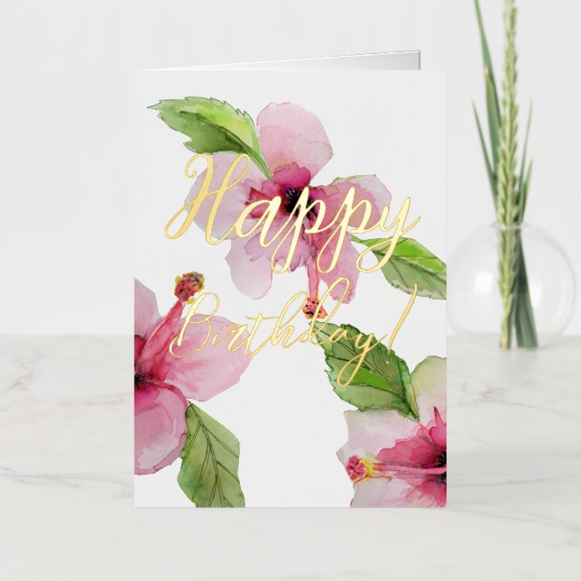 Carte De Vacances En Aluminium Anniversaire Floral (Recto)