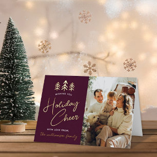 Carte De Vacances En Aluminium Arbres de Noël minimalistes Photo Real