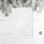 Carte De Vacances En Aluminium Art Déco Hanukkiah Menorah Bonne Hanoukka<br><div class="desc">Souhaitez à vos amis et à votre famille "Happy Hanoukka" avec cet art déco inspiré hanukkiah,  avec des couleurs éditables de la menorah et de l'arrière - plan. Photo facultative à l'intérieur.</div>